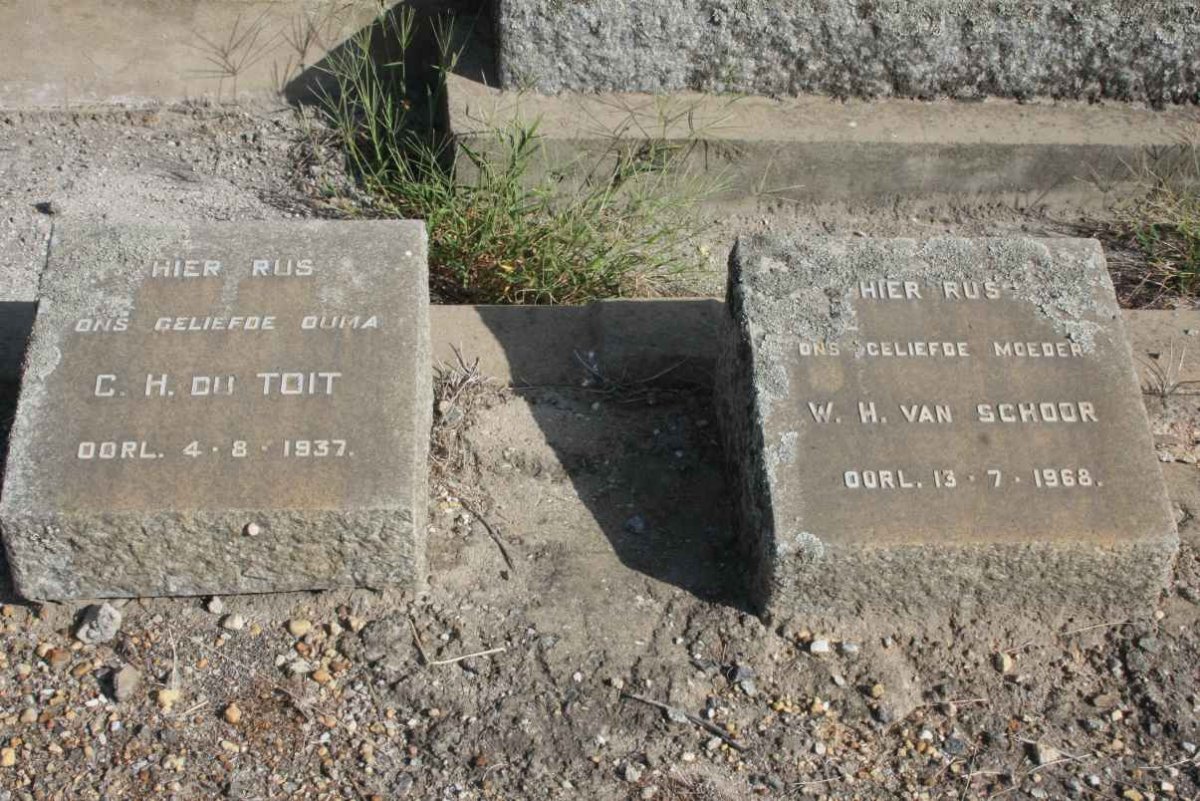 TOIT C.H., du -1937 &amp; W.H. VAN SCHOOR -1968