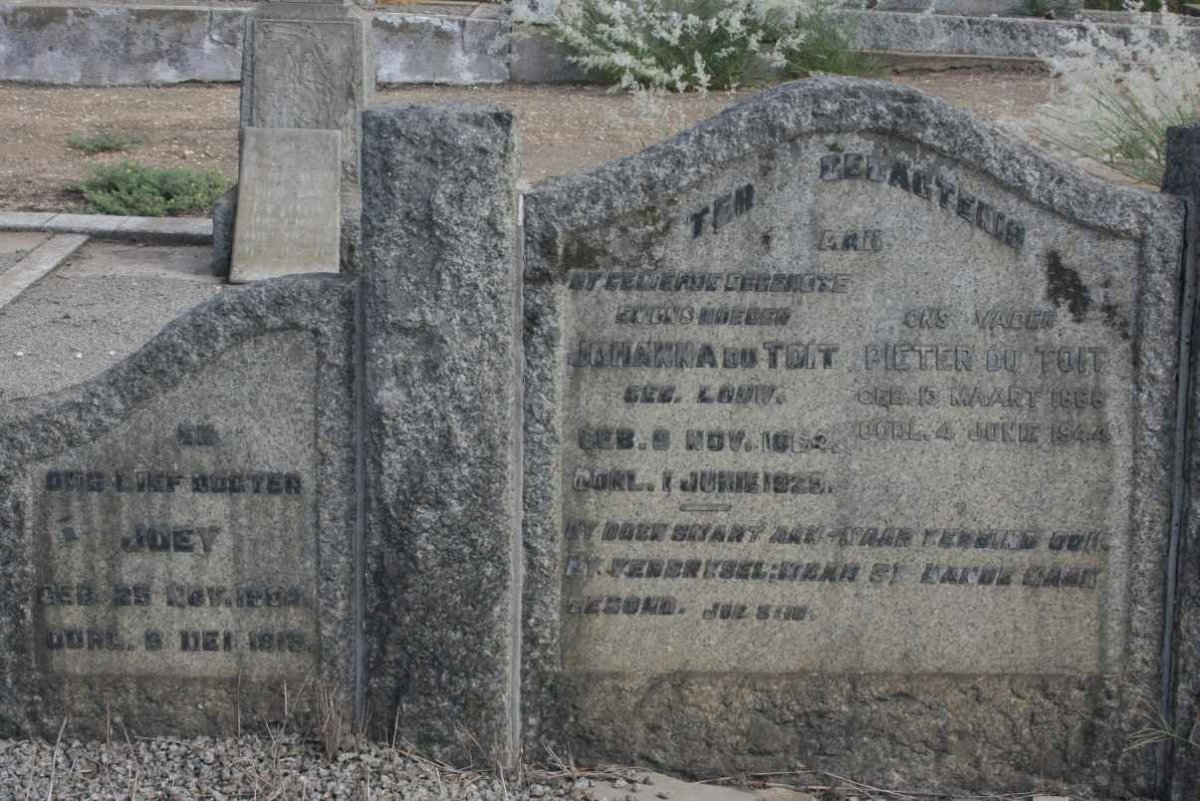 TOIT Pieter, du 1858-1944 &amp; Johanna LOUW 185?-1923 :: DU TOIT Joey 1884-1915