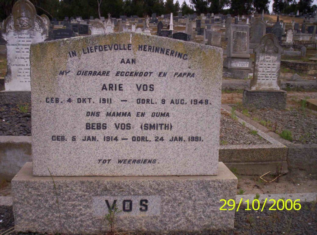 VOS Arie 1911-1948 &amp; Bebs SMITH 1914-1991