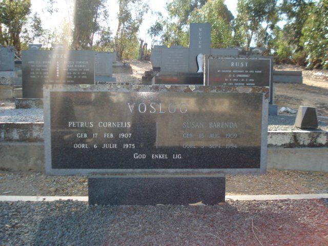 VOSLOO Petrus Cornelis 1907-1975 &amp; Susan Barenda 1909-1994