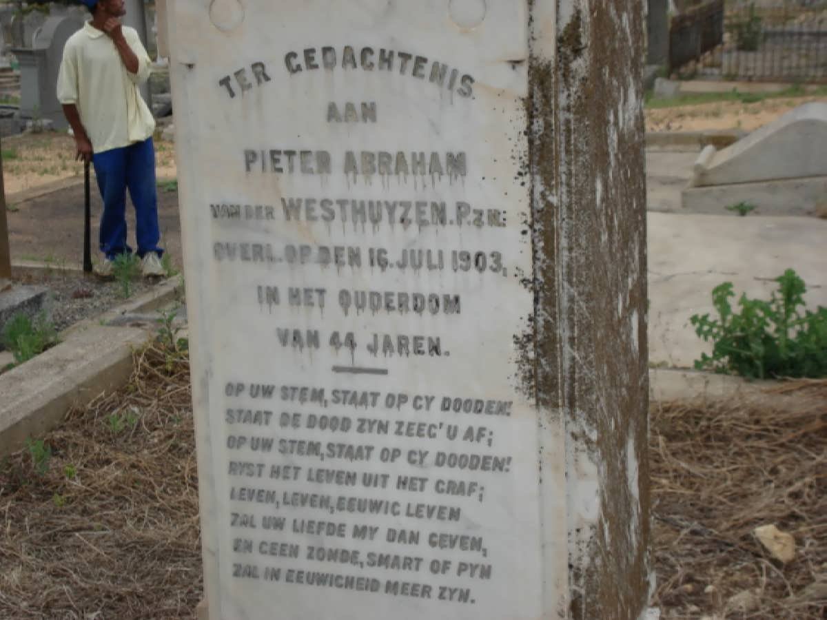 WESTHUIZEN Pieter Abraham, van der -1903