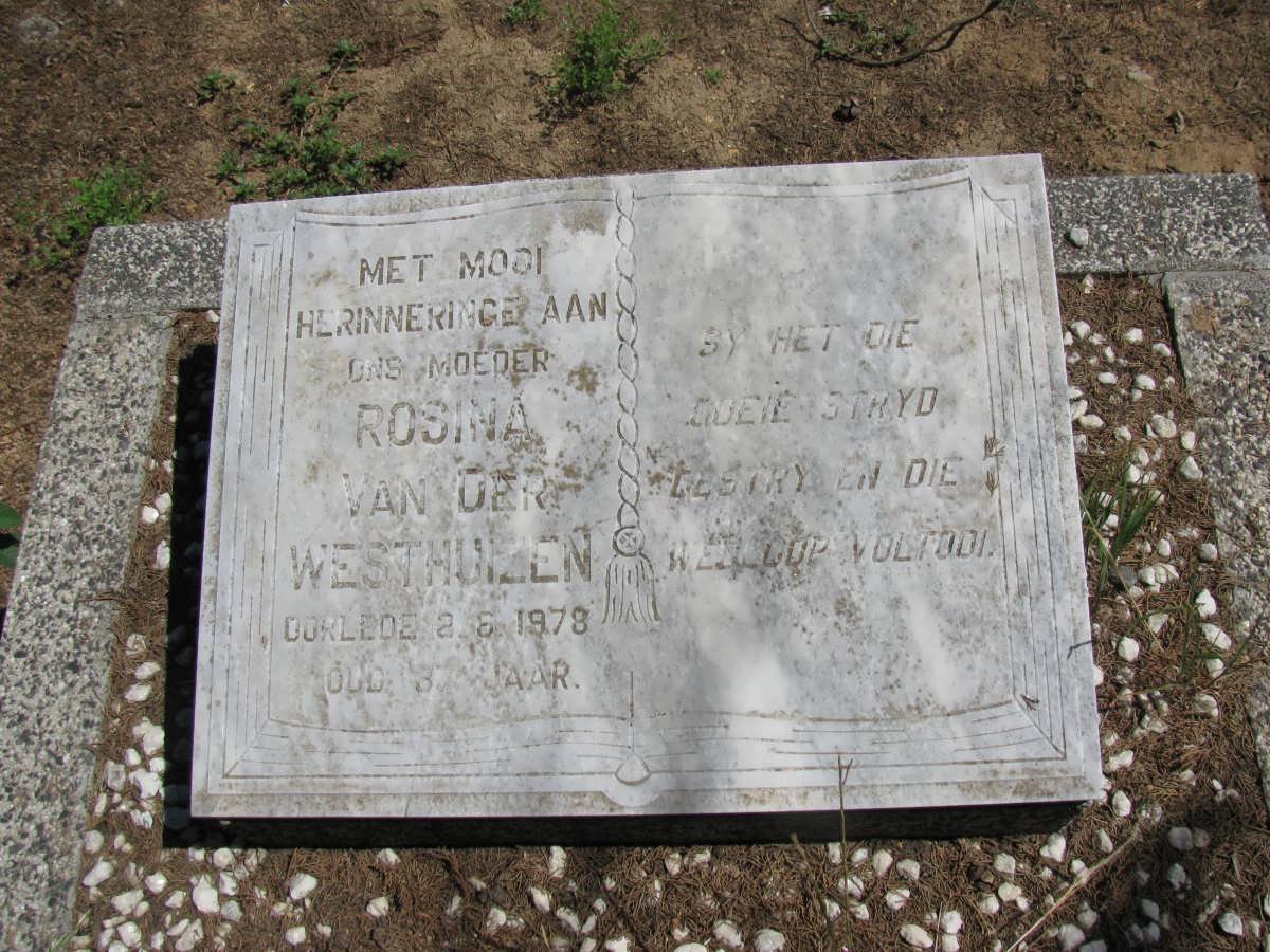 WESTHUIZEN Rosina, van der -1978