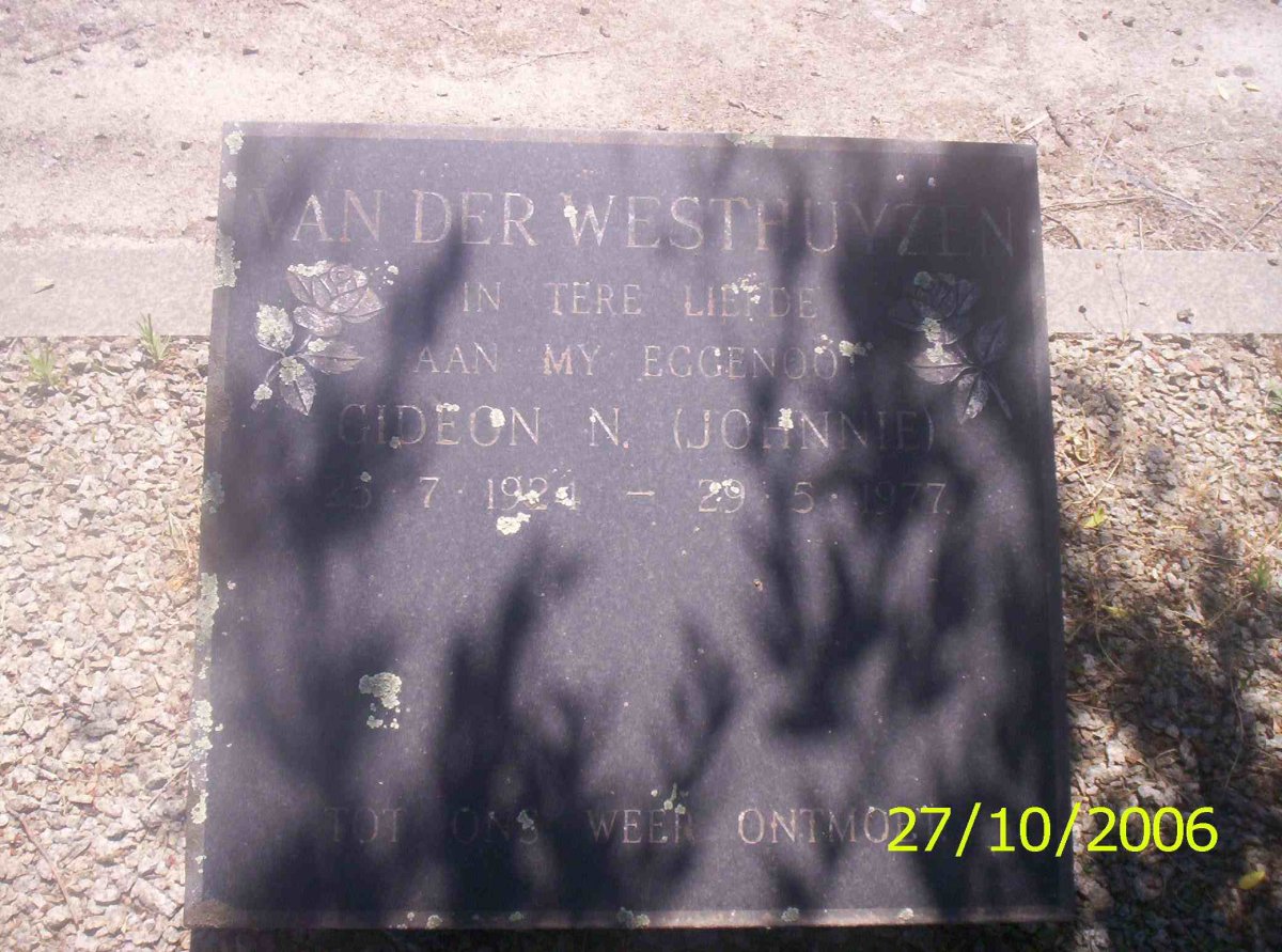 WESTHUYZEN Gideon N., van der 1924-1977
