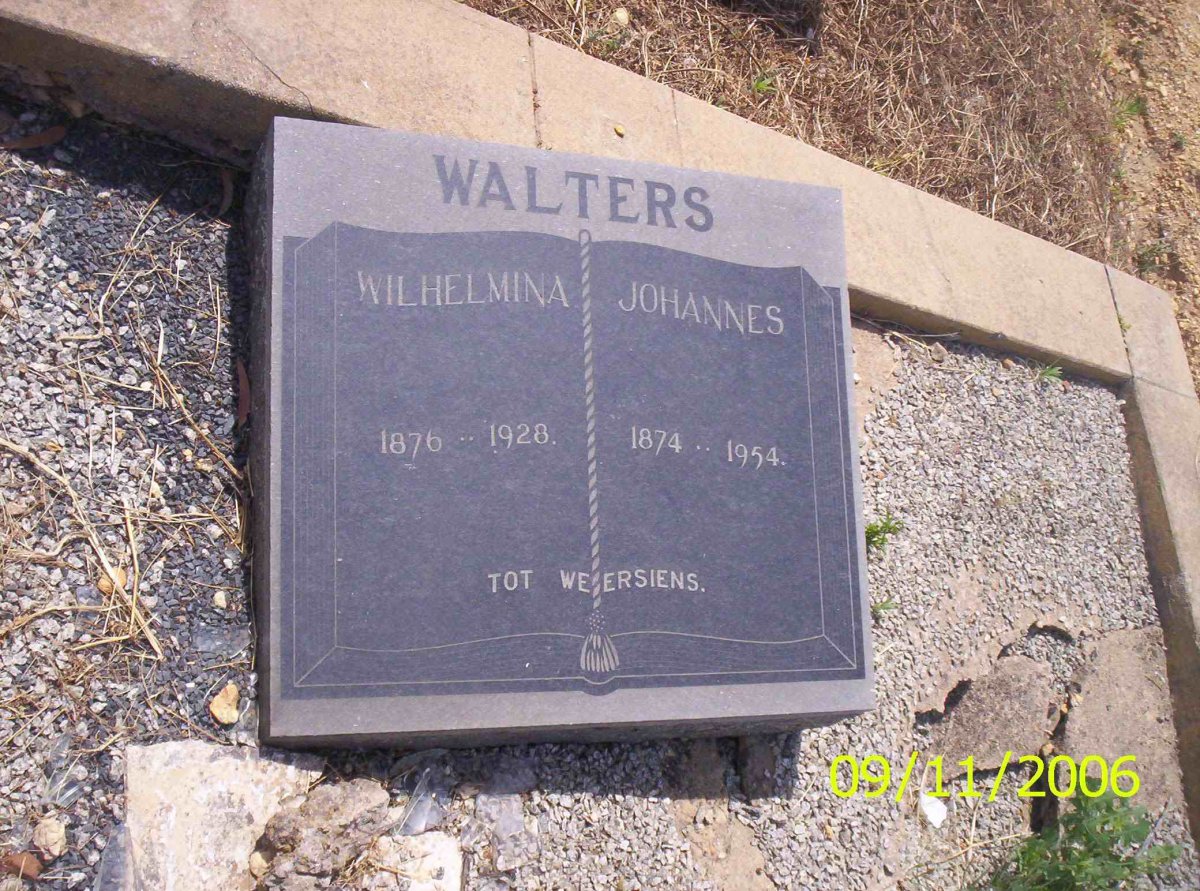 WALTERS Johannes 1874-1954 &amp; Wilhelmina 1876-1928