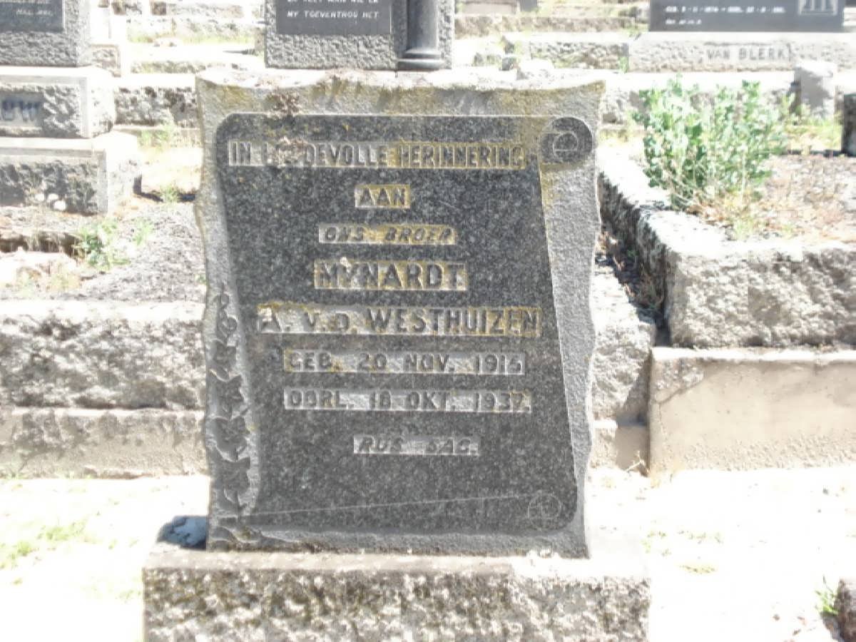 WESTHUIZEN Mynhardt A., van der 1915-1937