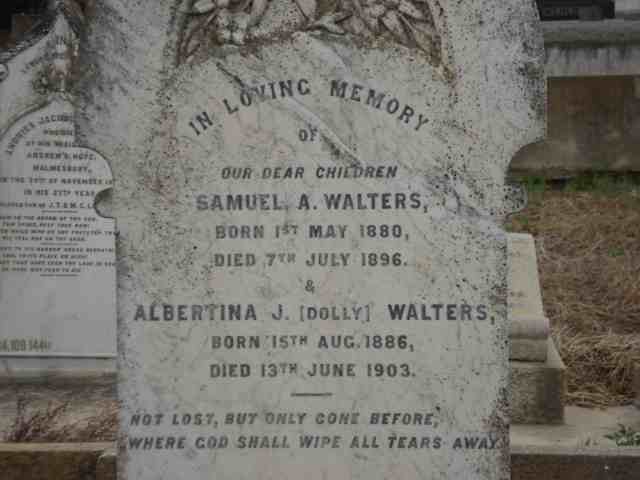 WALTERS Samuel A. 1880-1896 &amp; Albertina J. 1886-1903