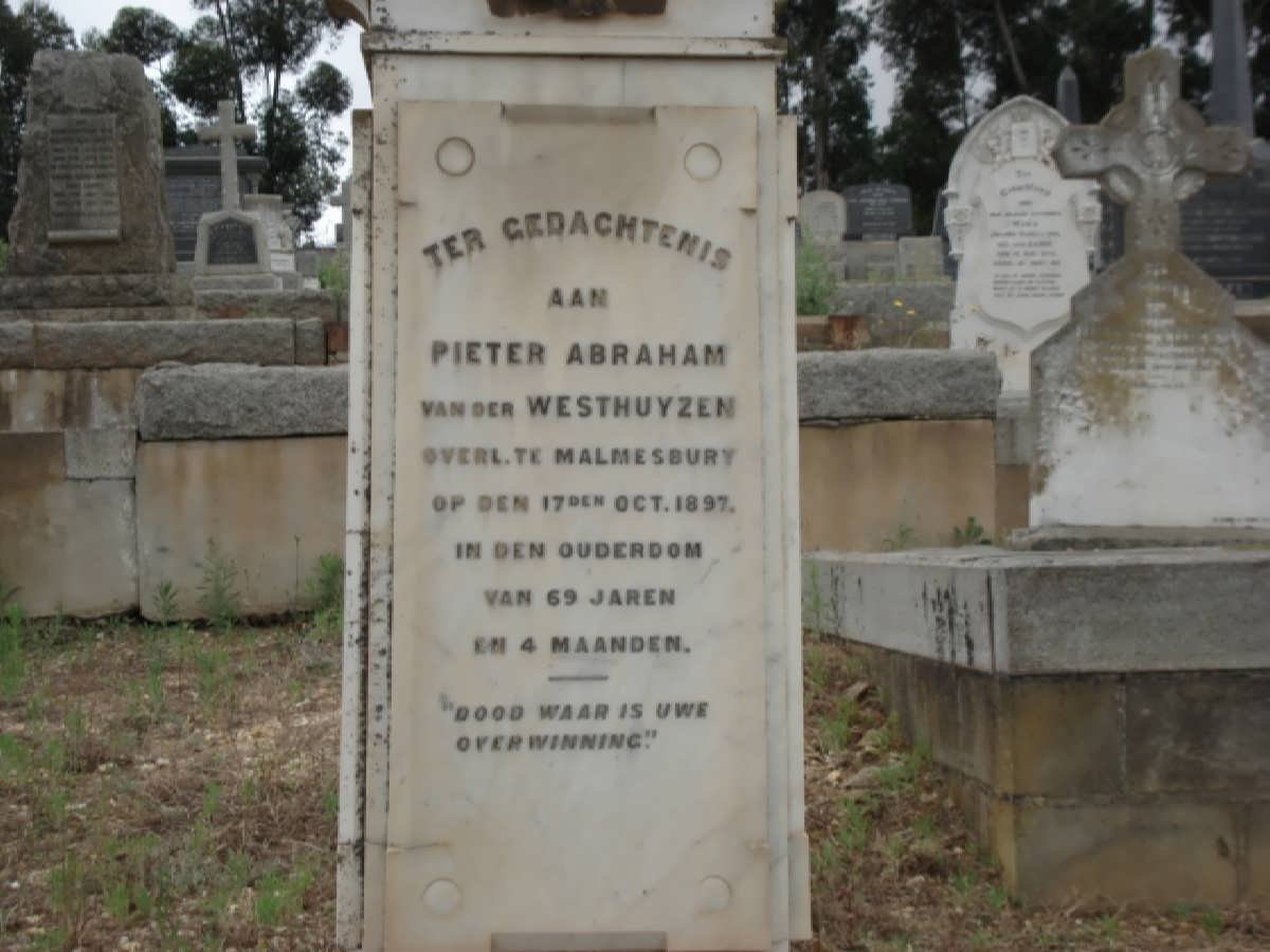 WESTHUIZEN Pieter Abraham, van der -1897