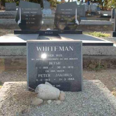 WHITEMAN Petrus Jacobus 1913-1984 &amp; Betsie 1919-1972