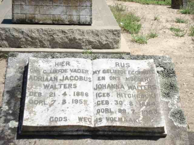 WALTERS  Adriaan Jacobus 1886-1955 &amp; Johanna HITCHCOCK 1884-1953