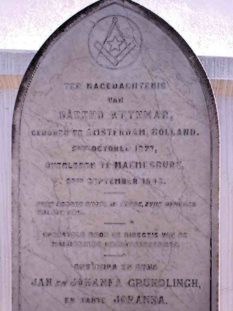 WETHMAR Barend 1837-1893