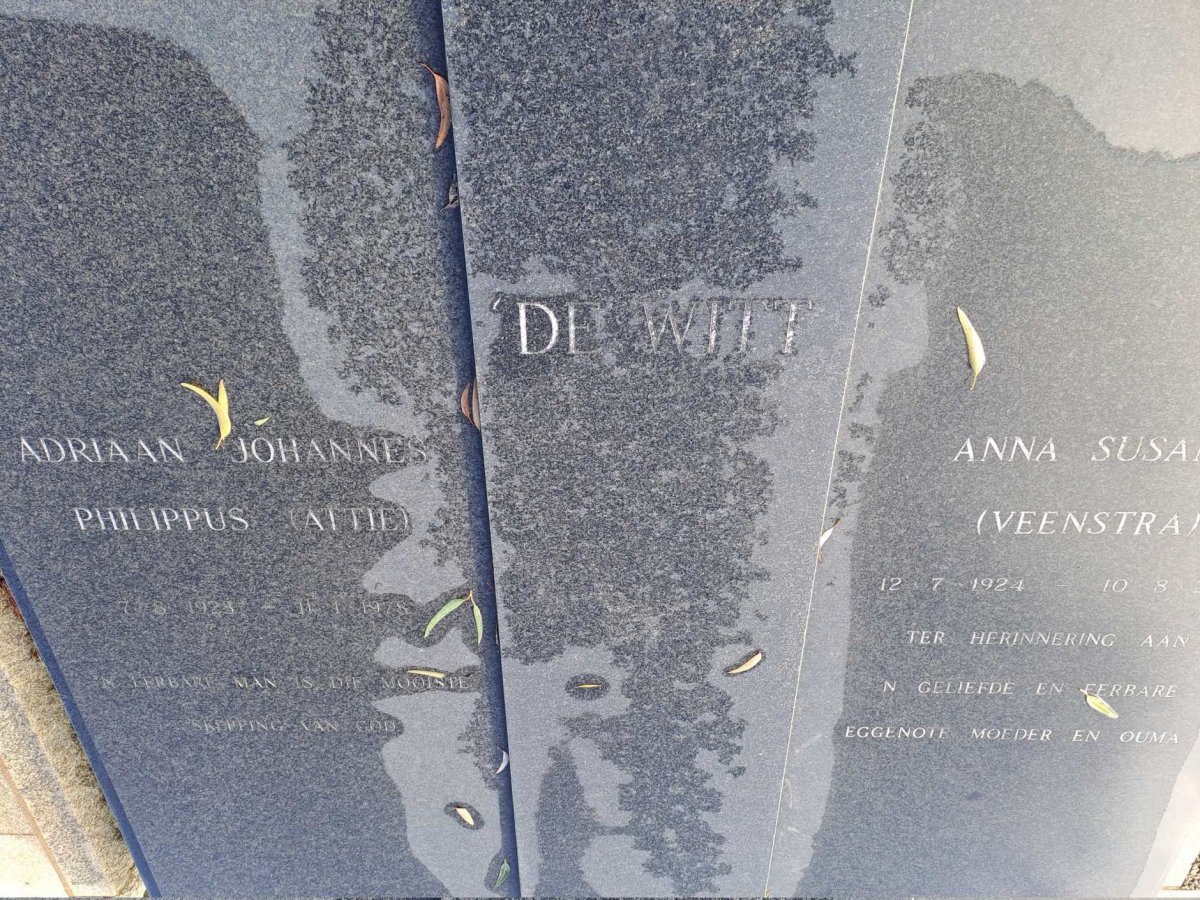 WITT Adriaan Johannes Philippus, de 1923-1978 &amp;  Anna Susanna VEENSTRA 1924-2001
