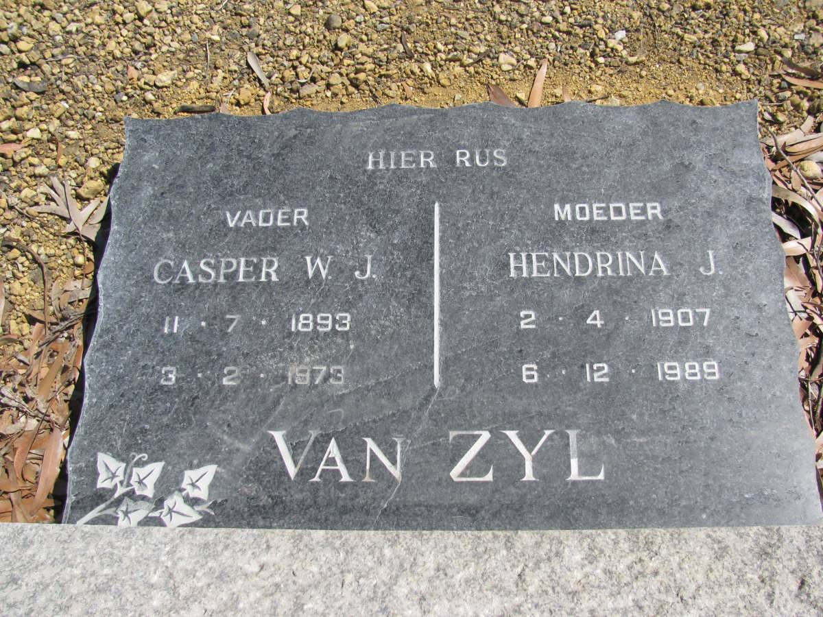ZYL Casper W.J.,van 1893-1973 &amp; Hendrina J. 1907-1989