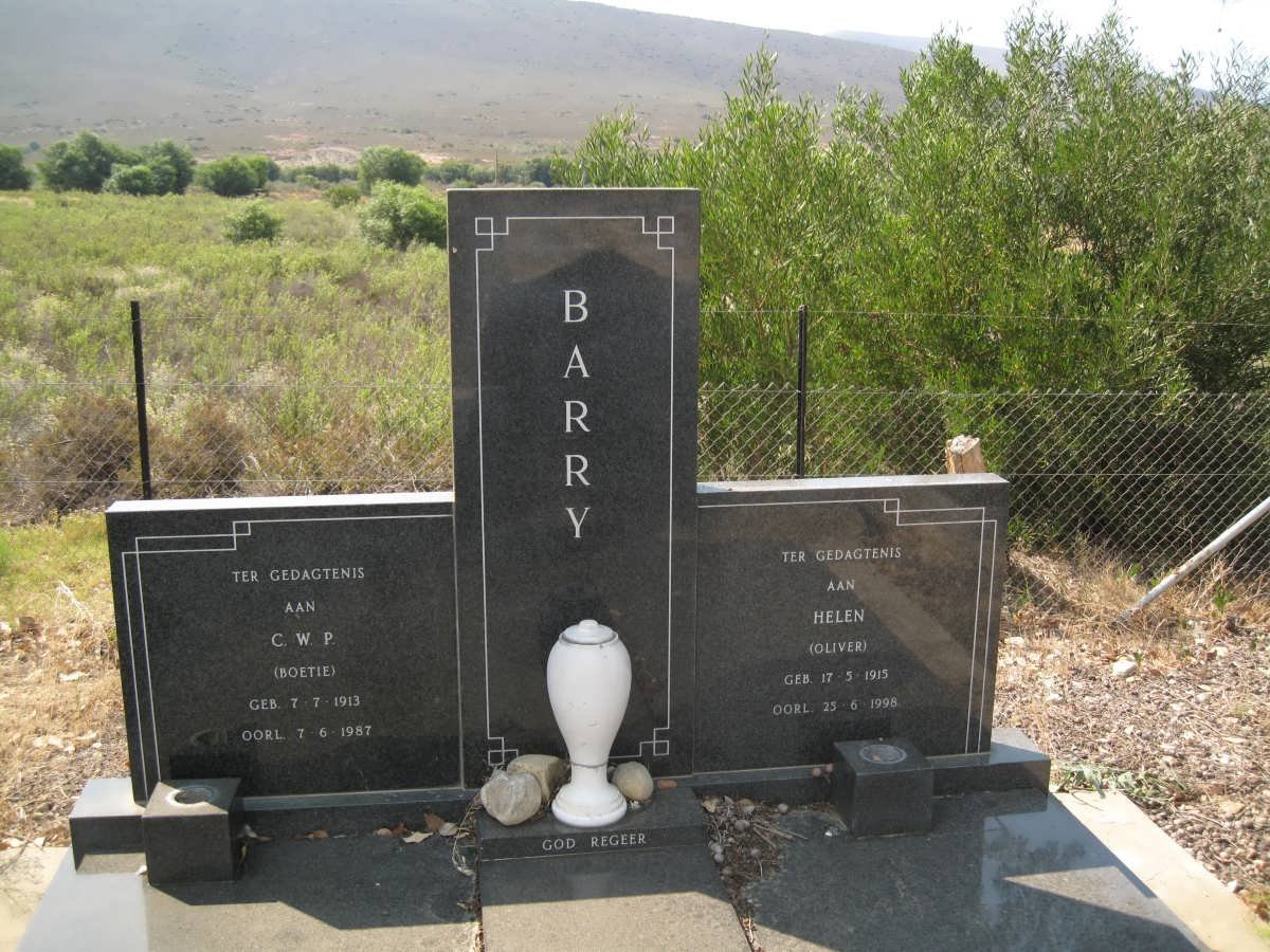 BARRY C.W.P. 1913-1987 &amp; Helen OLIVIER 1915-1998