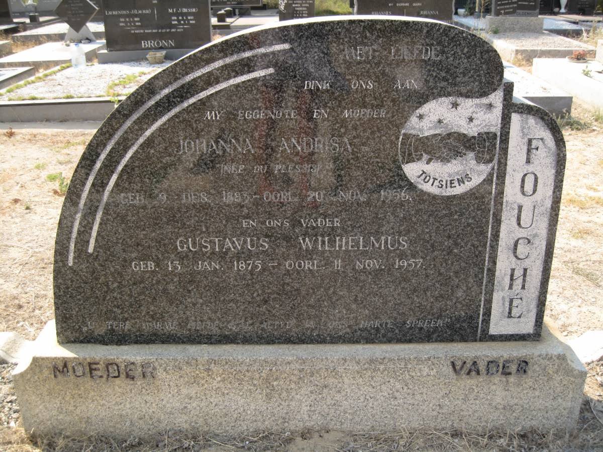 FOUCHÉ Gustavus Wilhelmus 1875-1957 &amp; Johanna Andrisa DU PLESSIS 1883-1956