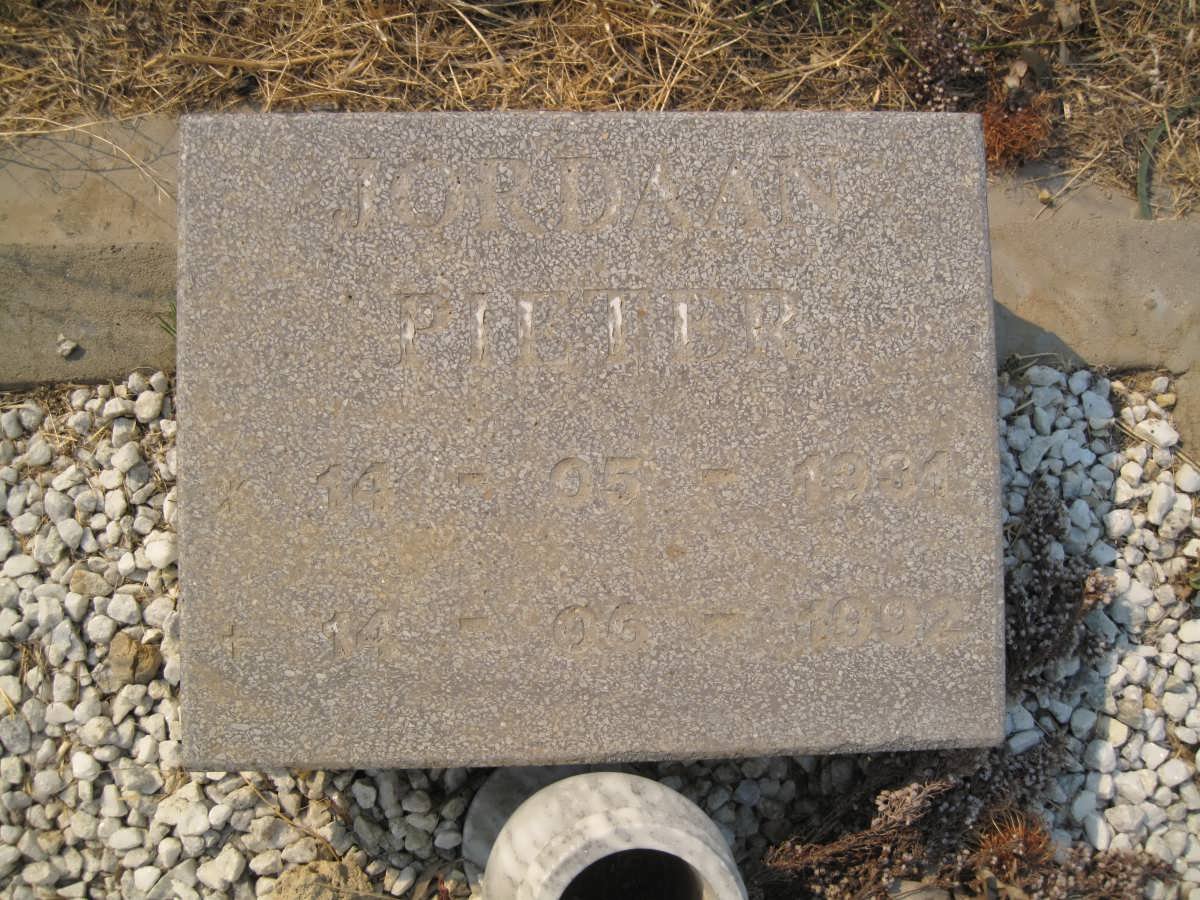 JORDAAN Pieter 1934-1992