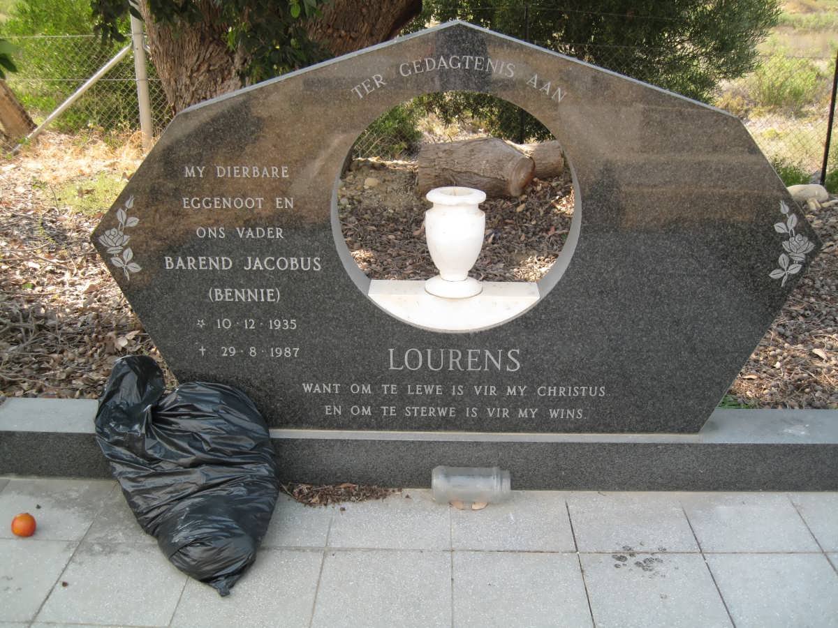 LOURENS Barend Jacobus 1935-1987