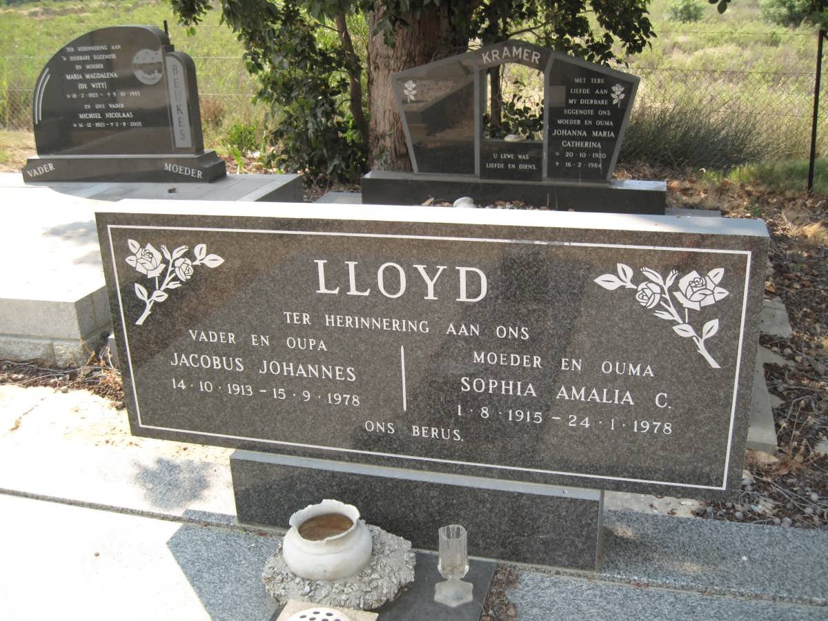 LLOYD Jacobus Johannes 1913-1978 &amp; Sophia Amalia C. 1915-1978