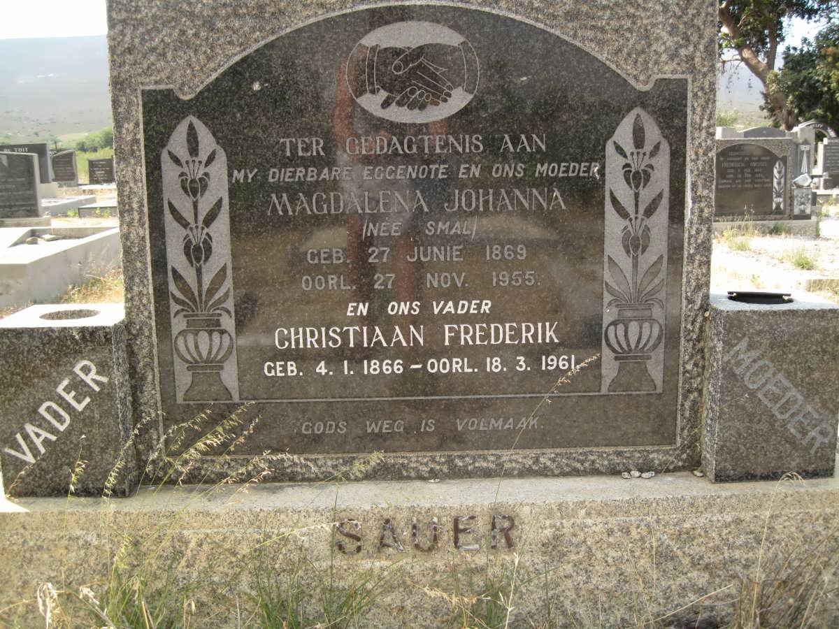 SAUER Christiaan Frederik 1866-1961 &amp; Magdalena Johanna SMAL 1869-1955