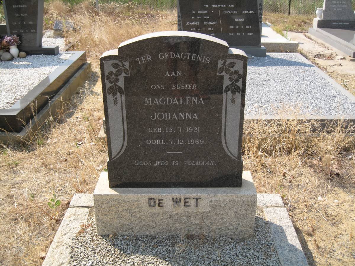 WET Magdalena Johanna, de 1921-1969
