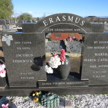 ERASMUS Jacobus Lodewickus 1917-2006 & Martha Maria Catharina BOTHMA 1920-2001