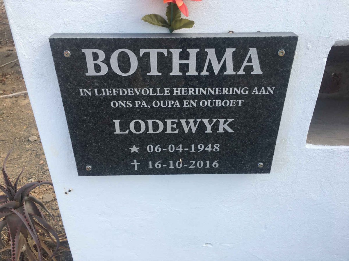 BOTHMA Lodewyk 1948-2016