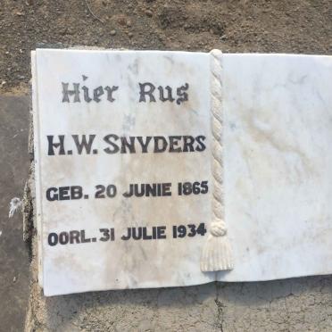 SNYDERS H.W. 1865-1934