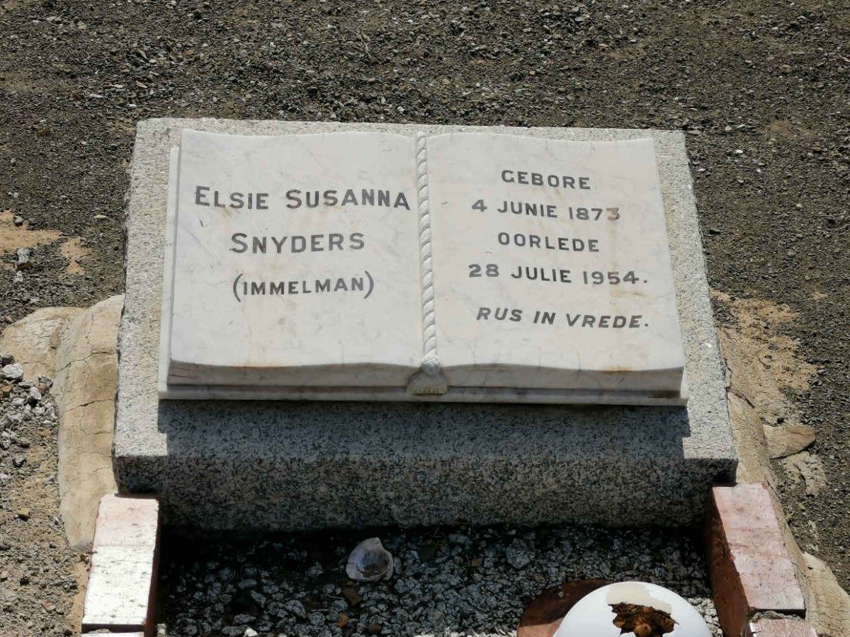 SNYDERS Elsie Susanna nee IMMELMAN 1873-1954