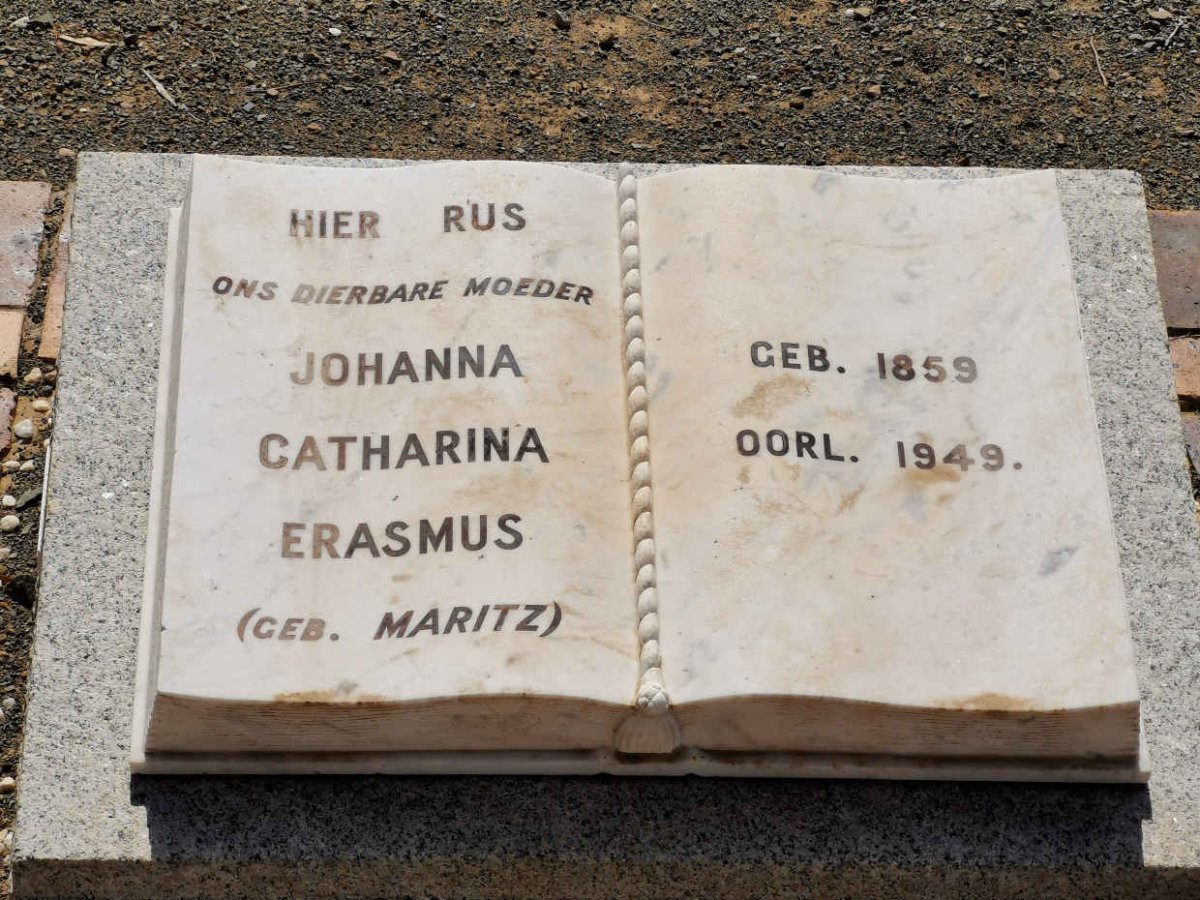 ERASMUS Johanna Catharina nee MARITZ 1859-1949