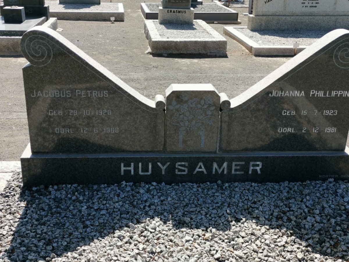 HUYSAMER Jacobus Petrus 1920-1968 &amp; Johanna Phillippina 1923-1981