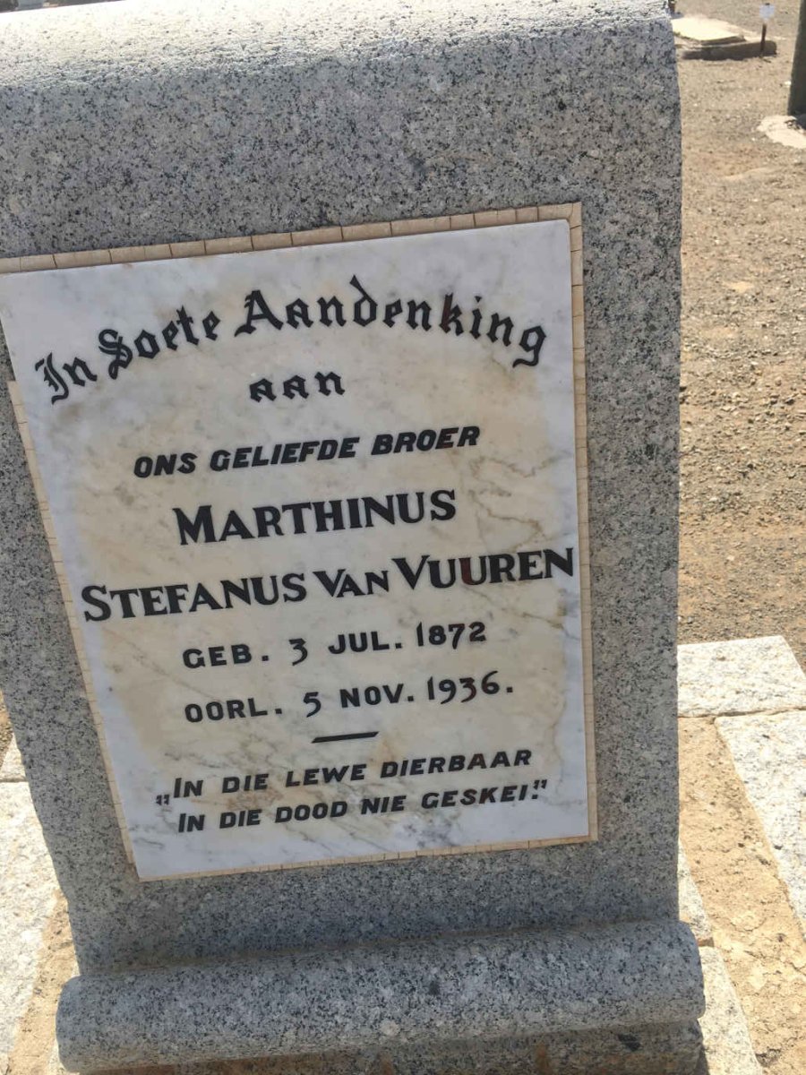 VUUREN Marthinus Stefanus, van 1872-1936