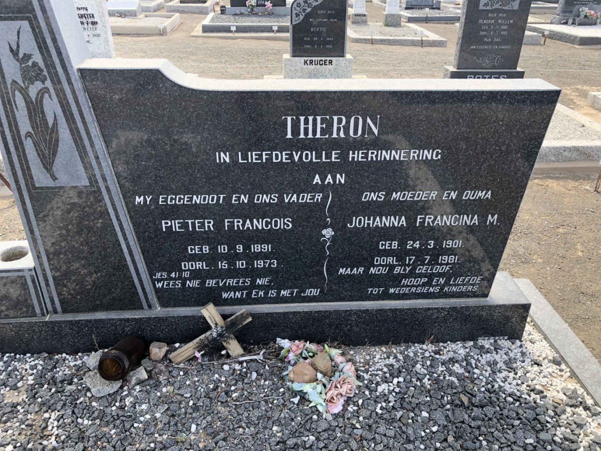 THERON Pieter Francois 1891-1973 &amp; Johanna Francina M. 1901-1981
