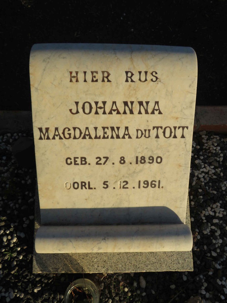 TOIT Johanna Magdalena, du 1890-1961