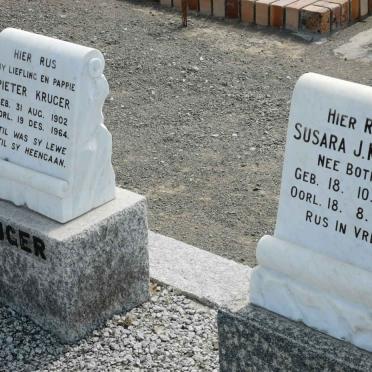 KRUGER Pieter 1902-1964 &amp; Susara J. BOTHMA 1916-1972