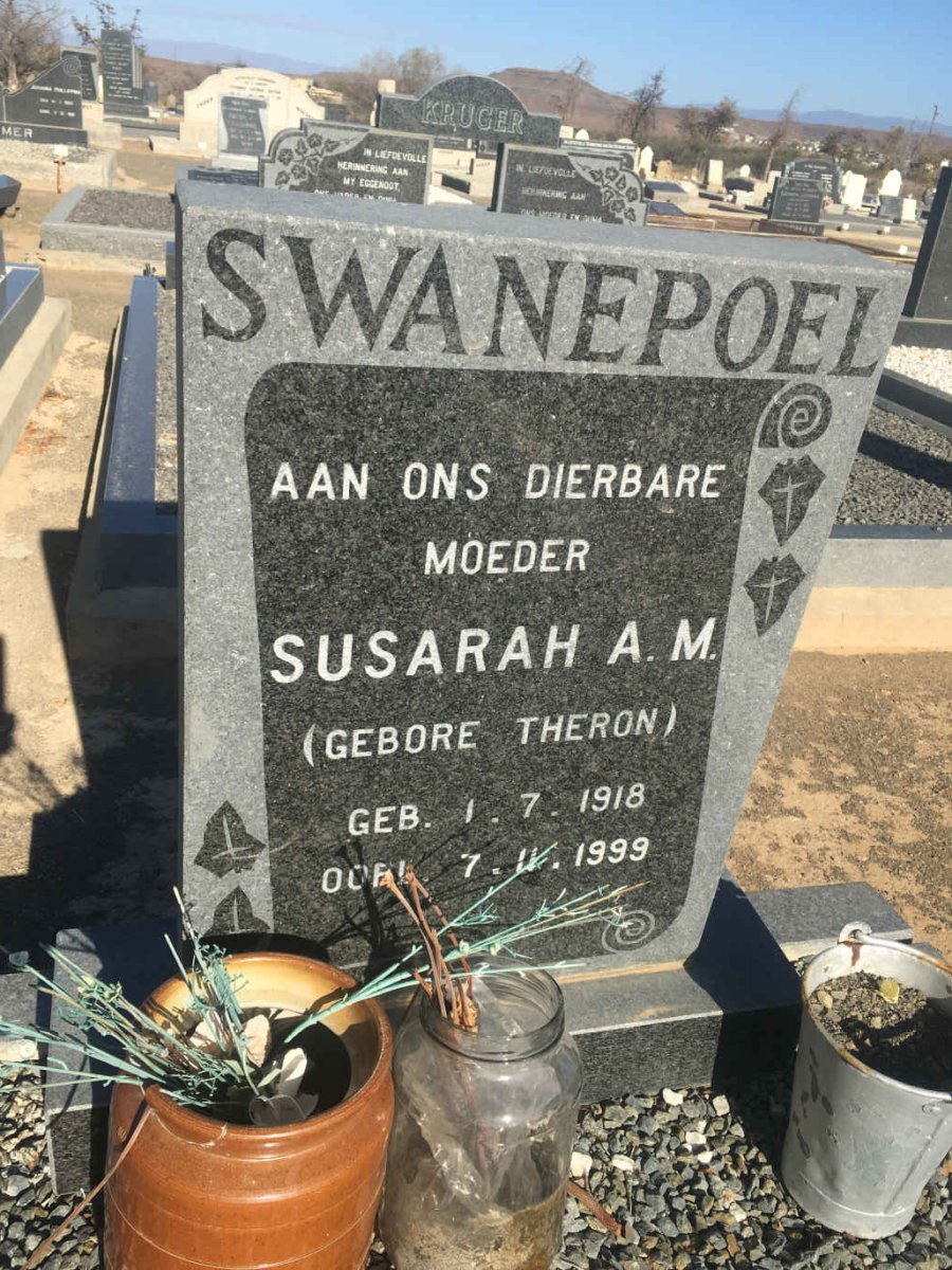SWANEPOEL Susarah A.M. nee THERON 1918-1999