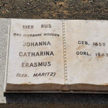 ERASMUS Johanna Catharina nee MARITZ 1859-1949