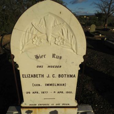 BOTHMA Elizabeth J.C. nee IMMELMAN 1877-1951