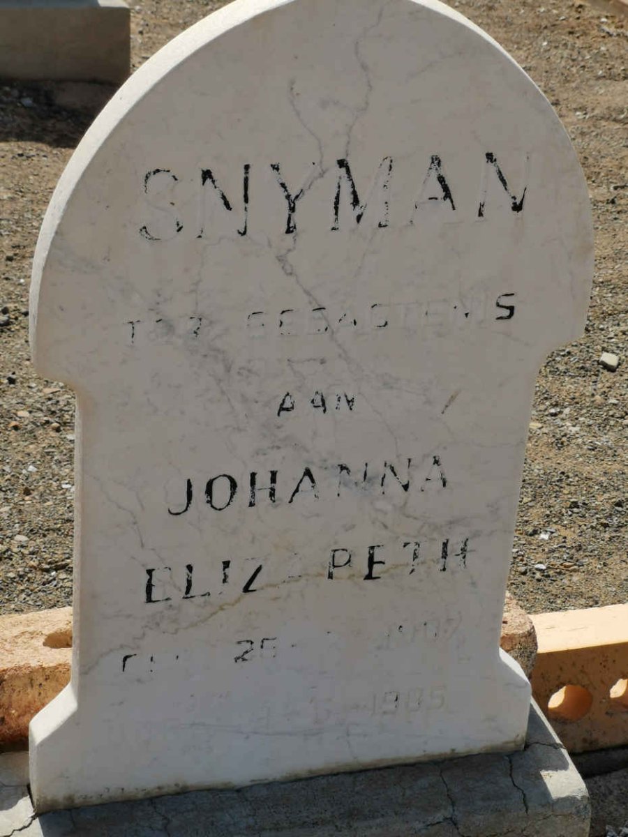 SNYMAN Johanna Elizabeth 1907-1985