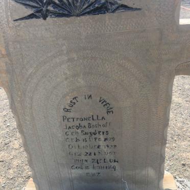 BOSHOFF Petronella Jacoba nee SNYDERS 1879-1928