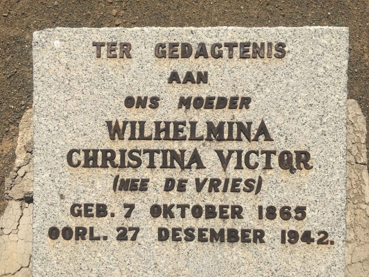 VICTOR Wilhelmina Christina nee DE VRIES 1865-1942