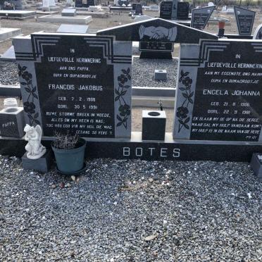 BOTES Francois Jakobus 1908-1991 &amp; Engela Johanna 1906-1981