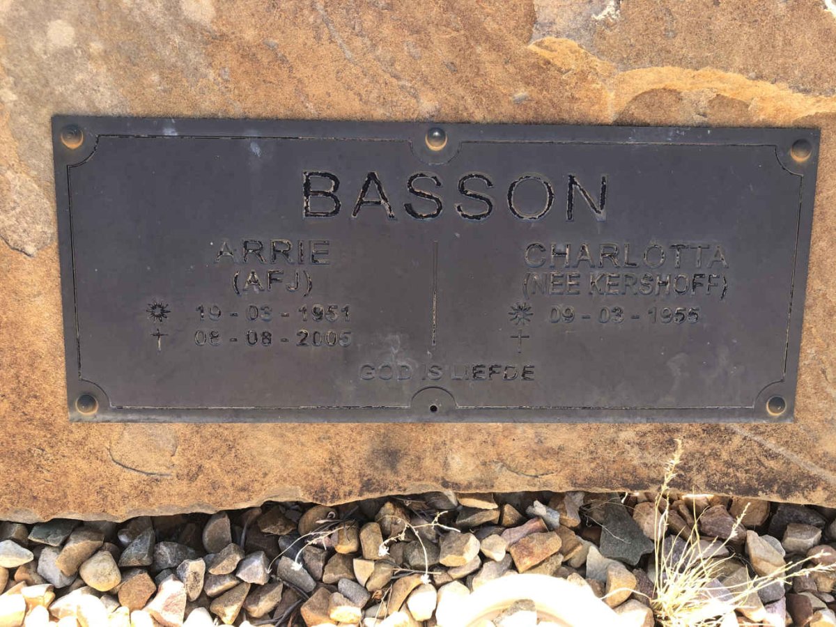 BASSON A.F.J. 1951-2005 &amp; Charlotta KERSHOFF 1955-