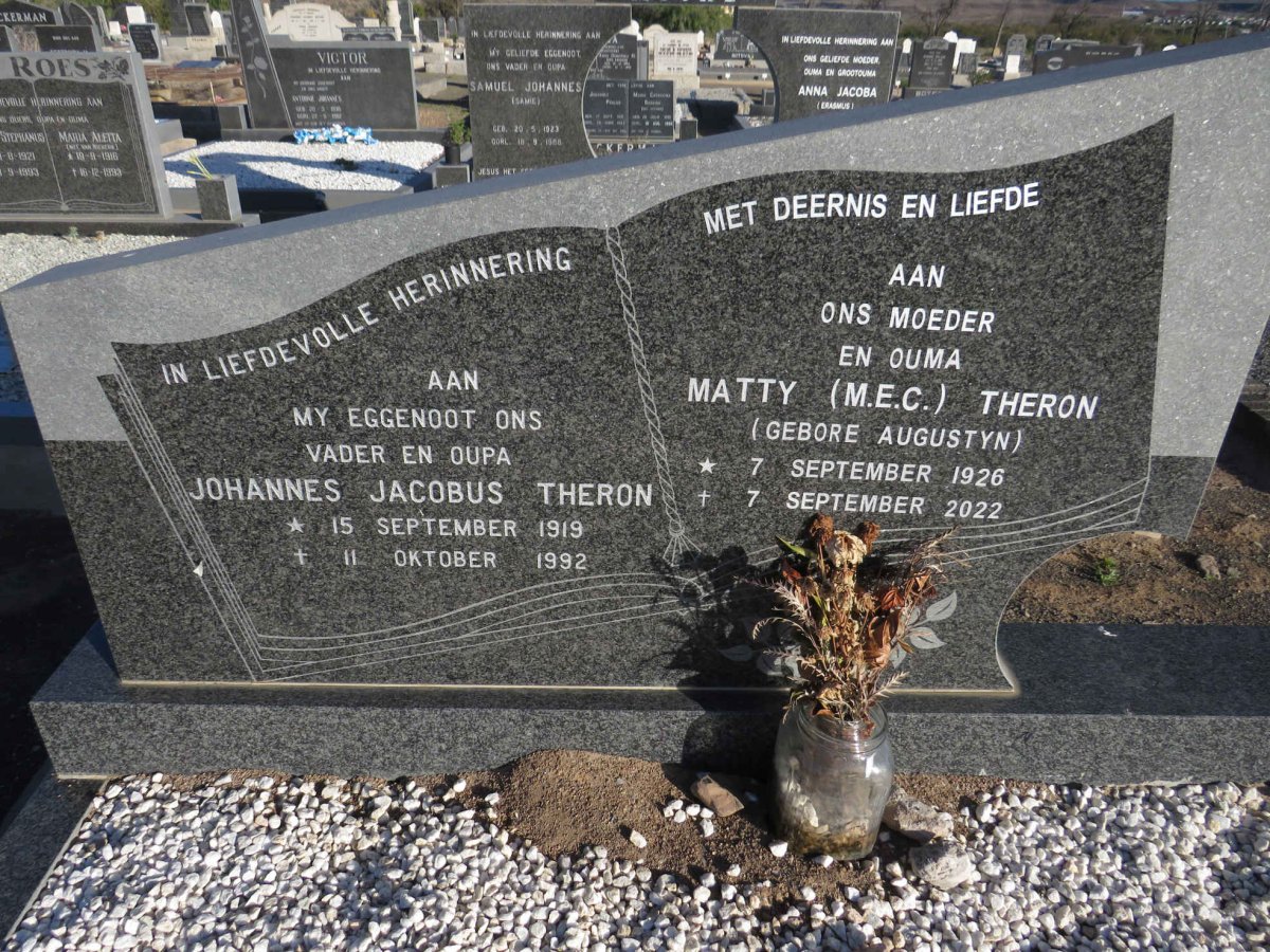 THERON Johannes Jacobus 1919-1992 & M.E.C. AUGUSTYN 1926-2022