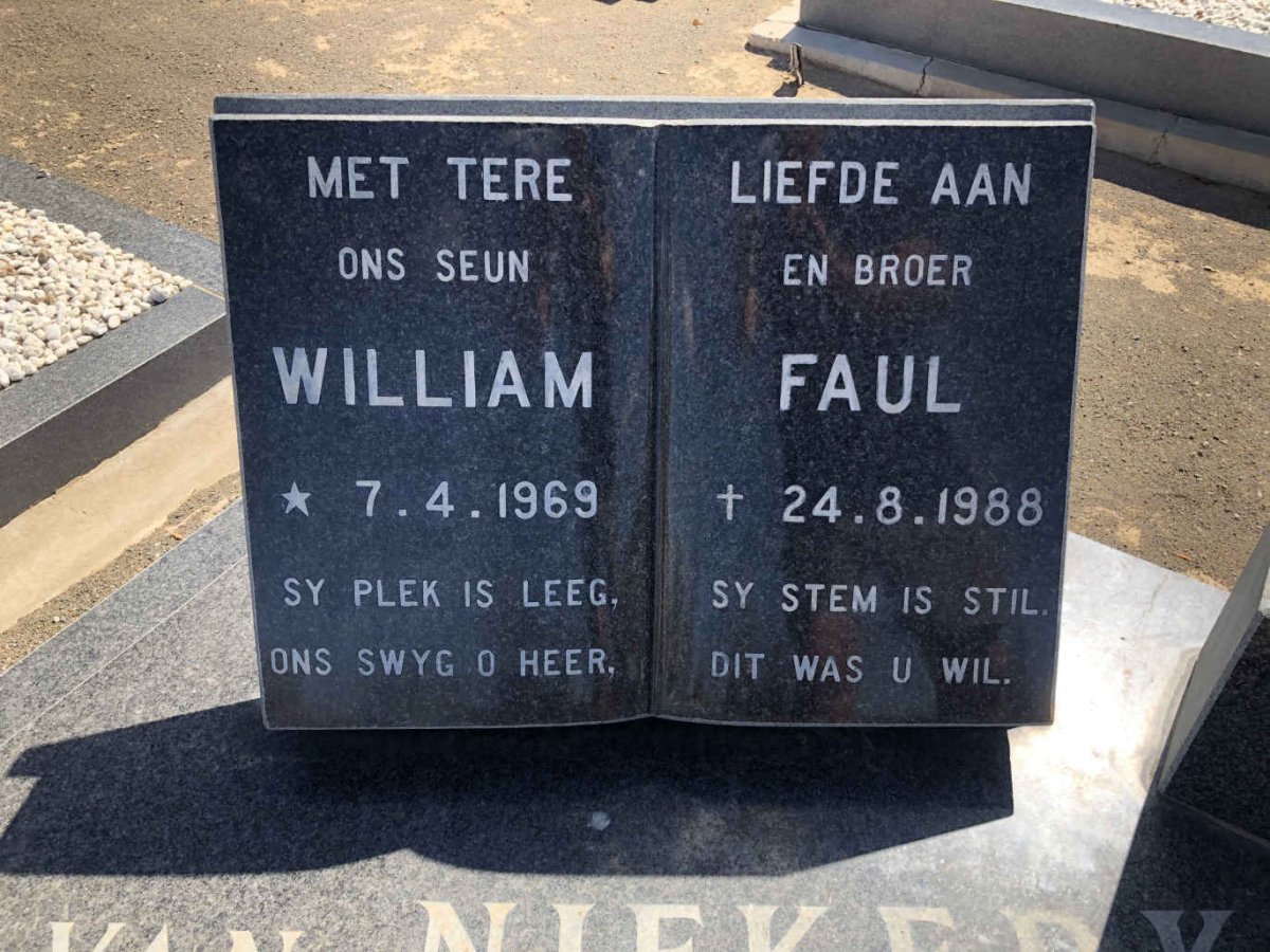 NIEKERK William Faul, van 1969-1988 _2