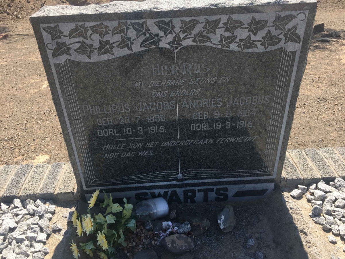 SWARTS Phillipus Jacobs 1896-1915 :: SWARTS Andries Jacobus 1904-1915