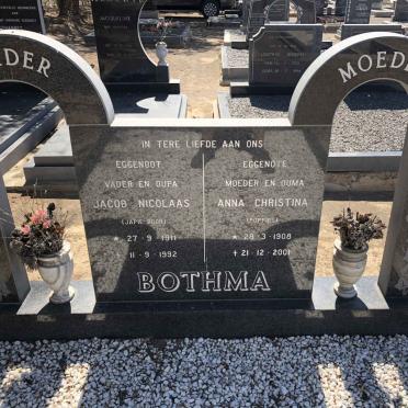 BOTHMA Jacob Nicolaas 1911-1992 &amp; Anna Christina 1908-2001
