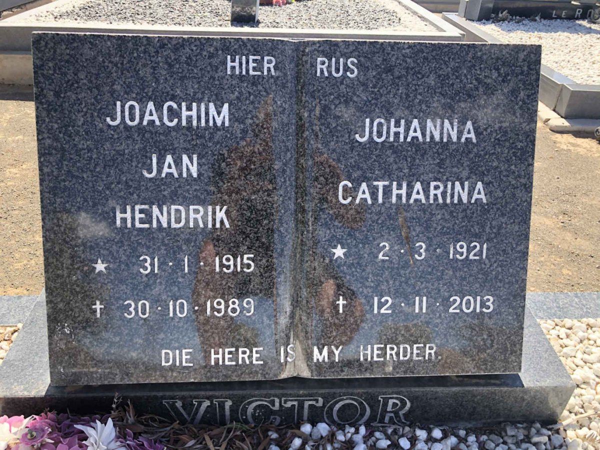 VICTOR Joachim Jan Hendrik 1915-1989 &amp; Johanna Catharina 1921-2013