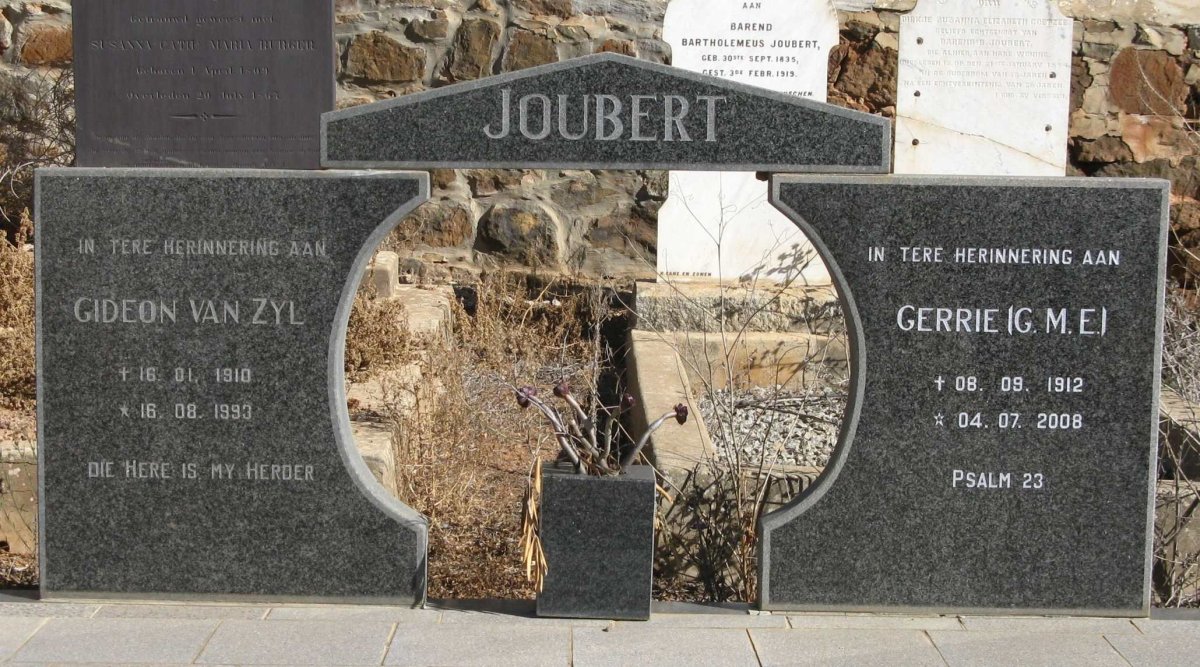 JOUBERT Gideon van Zyl 1910-1993 &amp; G.M.E. 1912-2008