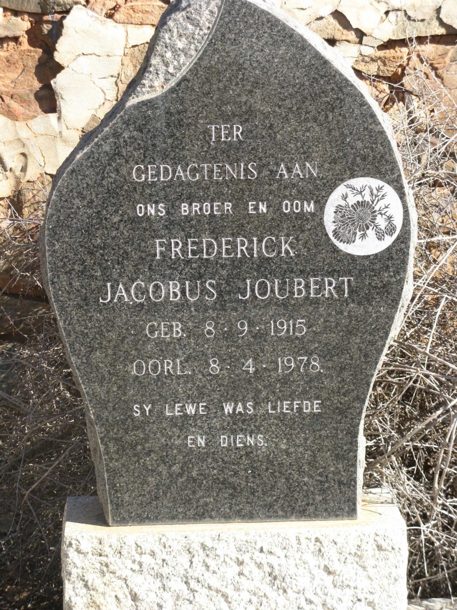 JOUBERT Frederick Jacobus 1915-1978