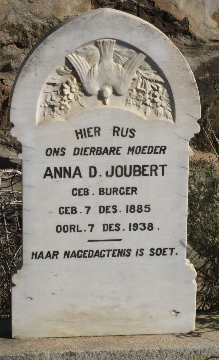 JOUBERT Anna D. nee BURGER 1885-1938