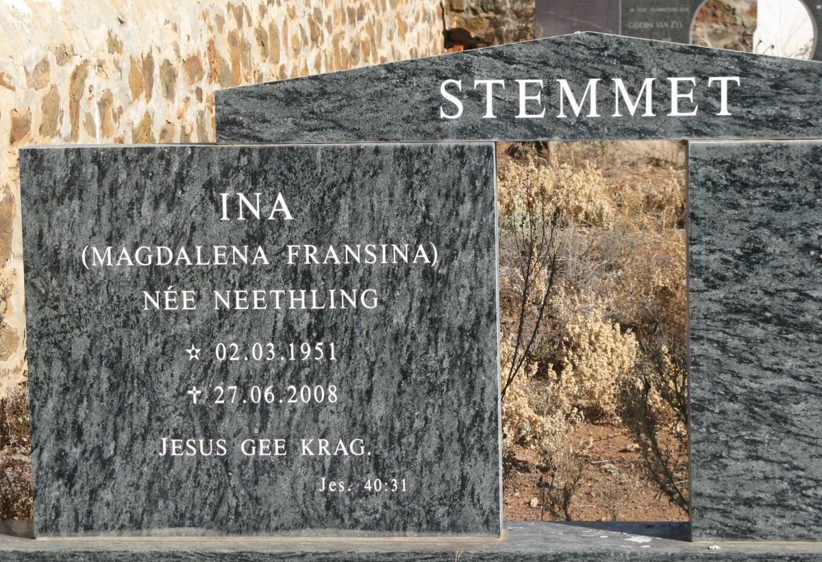 STEMMET Magdalena Fransina nee NEETHLING 1951-2008